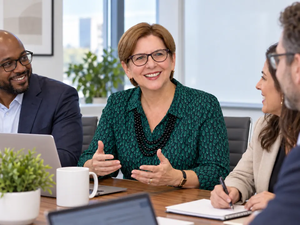 Leanne Aitken in a collaborative leadership setting